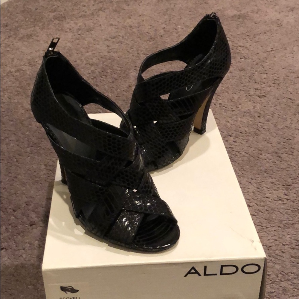 Aldo Black Snakeskin Heel